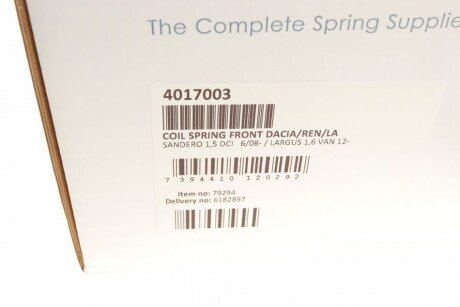 Пружина передняя lesjofors 4017003