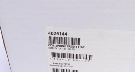 Пружина передня lesjofors 4026144