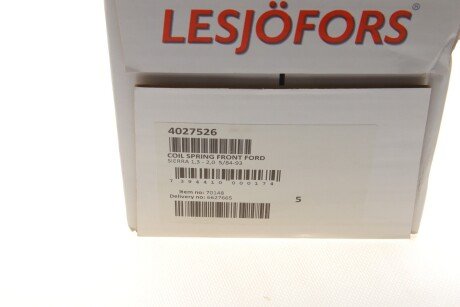 Пружина передняя lesjofors 4027526