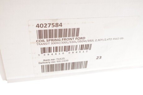 Пружина передняя lesjofors 4027584