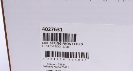 Пружина передня lesjofors 4027631