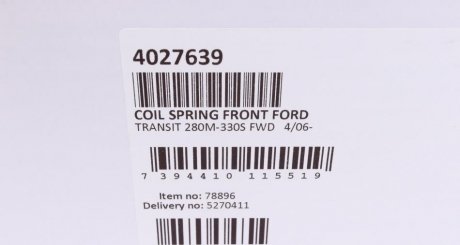 Пружина передня lesjofors 4027639