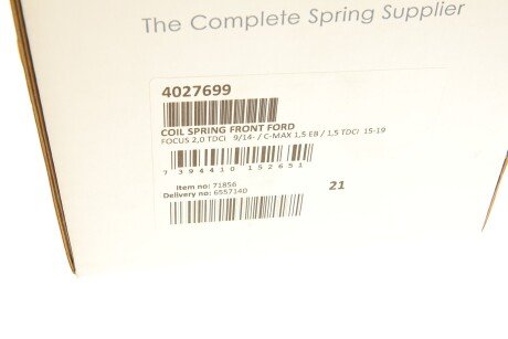 Пружина передня lesjofors 4027699