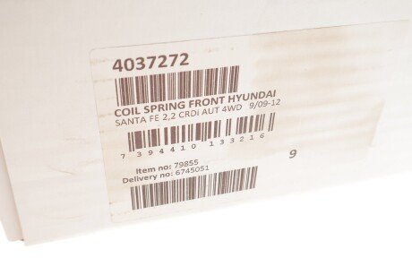 Пружина передня lesjofors 4037272