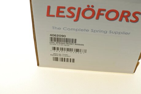Пружина передняя lesjofors 4062090