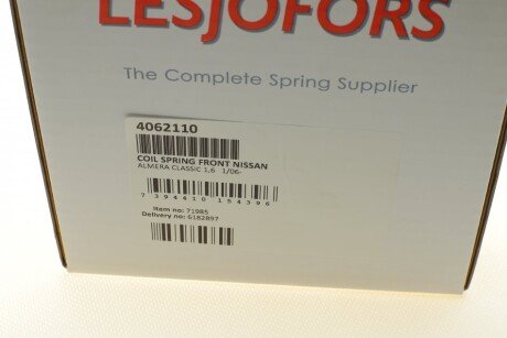 Пружина передняя lesjofors 4062110