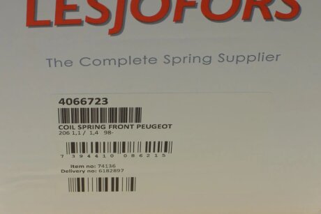 Пружина передня lesjofors 4066723