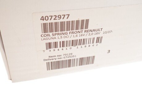 Пружина передня lesjofors 4072977