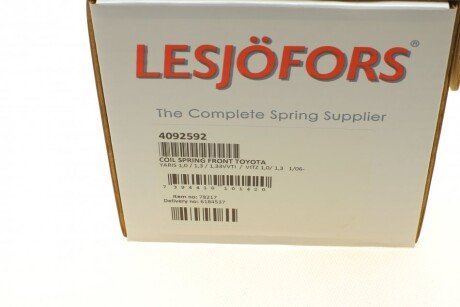 Пружина передня lesjofors 4092592