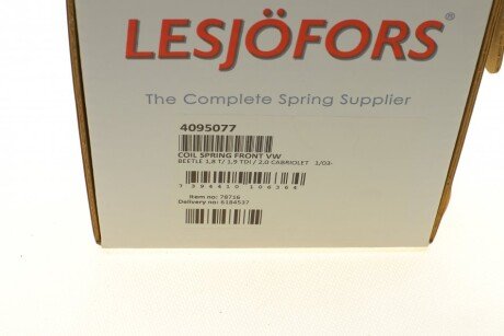 Пружина передня lesjofors 4095077