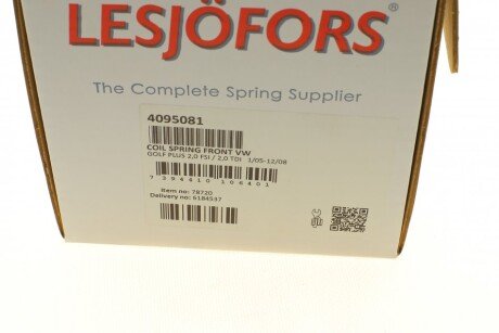 Пружина передня lesjofors 4095081