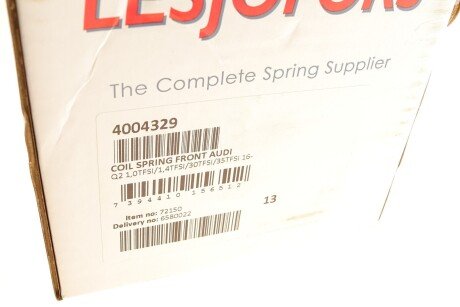 Пружина передняя lesjofors 4004329