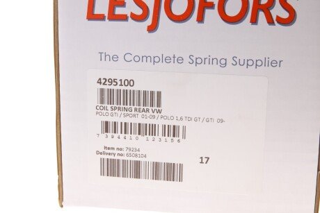 Пружина задняя lesjofors 4295100