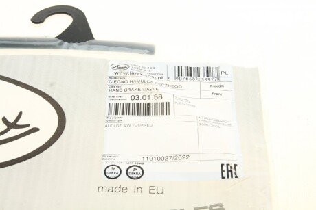 Трос ручного гальма linex 030156