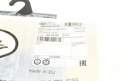 Трос ручного гальма linex 067805