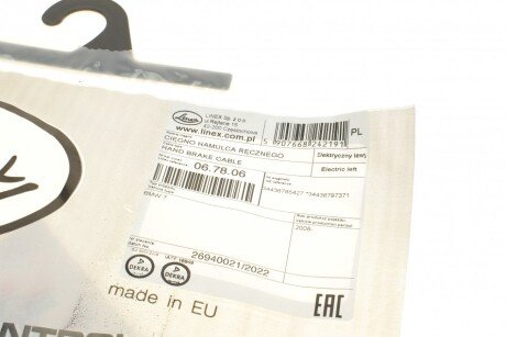 Трос ручного гальма linex 067806