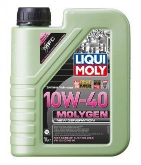 LM 1л Molygen New Generation 10W-40 НС-синтетичне моторное масло API CF/SL, ACEA: A3/B4, MB 229.3, VW 502 00/505 00 liqui Moly 9955