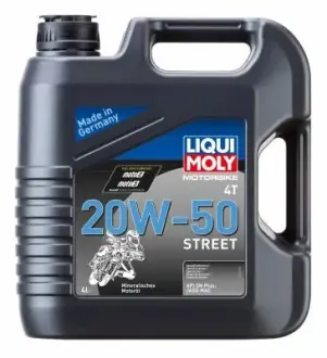 LM 4л Motorbike 4T 20W-50 Street Масло моторное для 4-х тактных двигателей API SG/SJ/SL, JASO MA2 liqui moly 1696