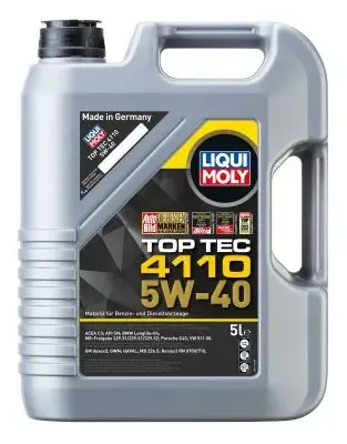 LM 5л TOP TEC 4110 5W-40 Олива ACEA C3, API SN, BMW Longlife-04, MB 229.31, MB 229.51, MB 229.52, MB 226.5, Porsche C40, VW 511 00, GM dexos2, Renault RN 0700, Renault RN 0710 liqui moly 21479