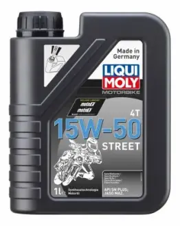 ОЛИВА 4T НС-СИНТ. ДЛЯ МОТОЦИКЛІВ MOTORBIKE 4T 15W-50 STREET 1л liqui moly 2555