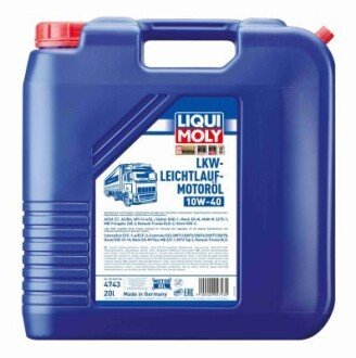 Олива моторна LKW LeichtlaufMotoroil 10W-40, 20л. liqui Moly 4743