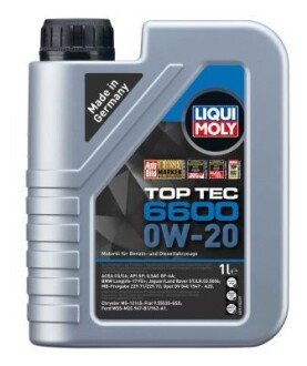 ОЛИВА МОТОРНА TOP TEC 6600 0W-20 1Л liqui Moly 21410