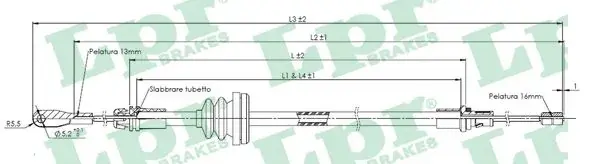 Трос ручного гальма LPR C0755B