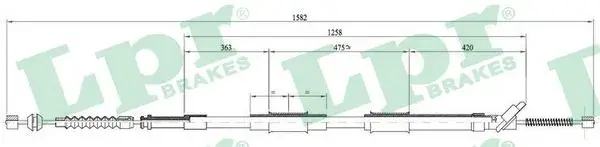 Трос ручного гальма LPR C0874B