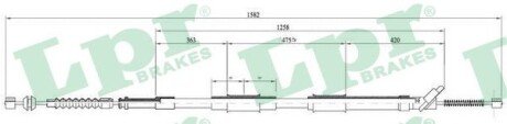 Трос ручного гальма lpr C0874B на Тойота Королла е90