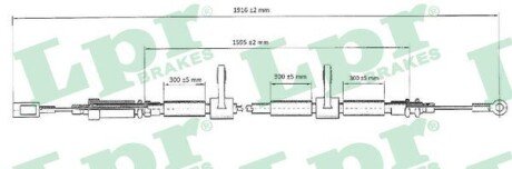 Трос ручного гальма lpr C0985B