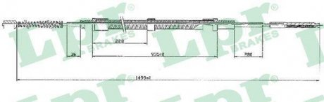 Тросик стояночного тормоза lpr C0304B