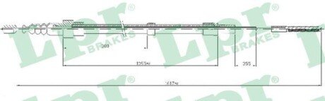 Тросик стояночного тормоза lpr C0305B на Фольксваген Гольф 4