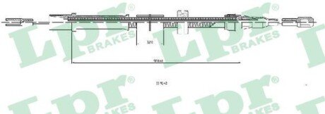 Тросик стояночного тормоза lpr C0455B