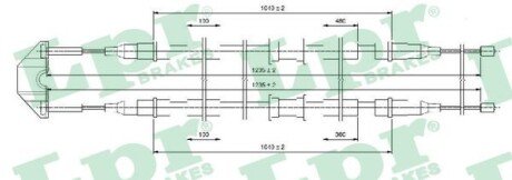 Тросик стояночного тормоза lpr C0550B на Опель Комбо