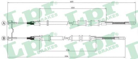 Тросик стояночного тормоза lpr C0559B на Опель Комбо