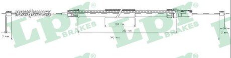 Тросик стояночного тормоза lpr C0629B