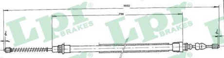 Тросик стояночного тормоза lpr C0660B