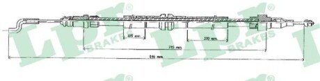 Тросик стояночного тормоза lpr C0898B