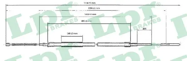Тросик стояночного тормоза LPR C0955B