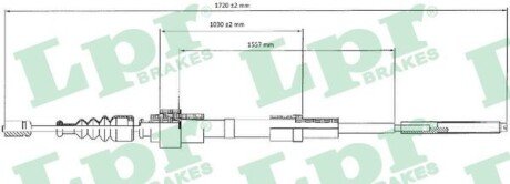 Тросик стояночного тормоза lpr C0956B