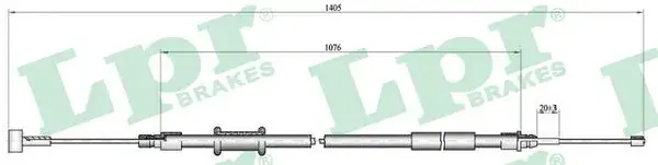 Тросик стояночного тормоза LPR C1008B (фото 1)