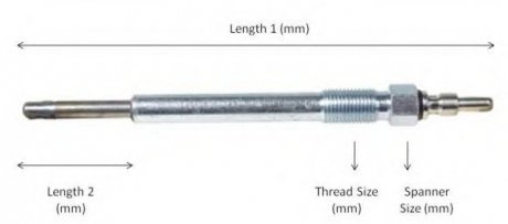 Свічка розжарювання 11V (M10x1,25) Mazda 626 GE/GV 2.0D 91- lucas LP025