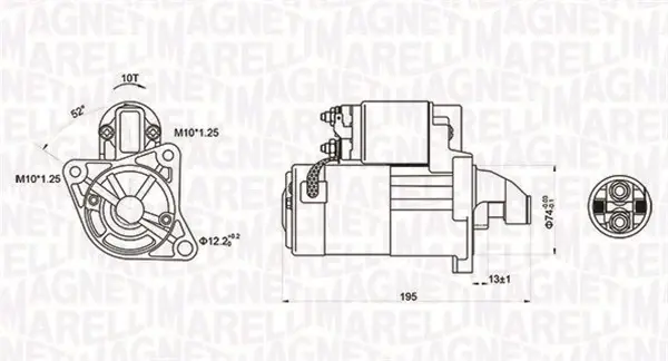 MAGNETI MARELLI MAZDA Стартер 323 VI 98-, 626 IV 91-, PEUGEOT Magneti Marelli 063721096010 (фото 1)