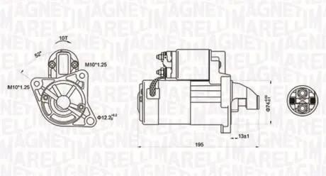 MAGNETI MARELLI MAZDA Стартер 323 VI 98-, 626 IV 91-, PEUGEOT magneti marelli 063721096010