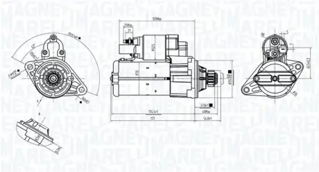 MAGNETI MARELLI VW Стартер CADDY III 10-, GOLF VI 08-, T5 09-, TOURAN 05-, AUDI, SEAT magneti marelli 063725561010