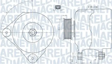 MAGNETI MARELLI VW Генератор T4 Magneti Marelli 063731228010