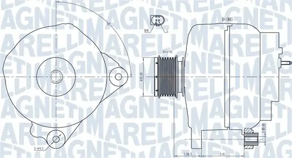 MAGNETI MARELLI JEEP Генератор SEAT, VW, AUDI, DODGE, FORD, CHRYSLER Magneti Marelli 063731763010 (фото 1)