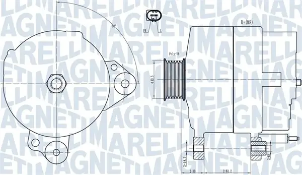 MAGNETI MARELLI VW Генератор GOLF PLUS V 05-, GOLF VI 09-, JETTA III 07-, SKODA, AUDI magneti marelli 063731817010