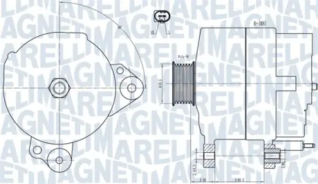 MAGNETI MARELLI VW Генератор GOLF PLUS V 05-, GOLF VI 09-, JETTA III 07-, SKODA, AUDI magneti marelli 063731817010