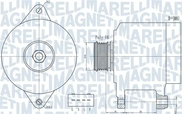 MAGNETI MARELLI MITSUBISHI Генератор ASX 1.8, 2.0 10-, LANCER VIII 1.8, 2.0 10-, CITROEN, PEUGEOT magneti marelli 063732013010